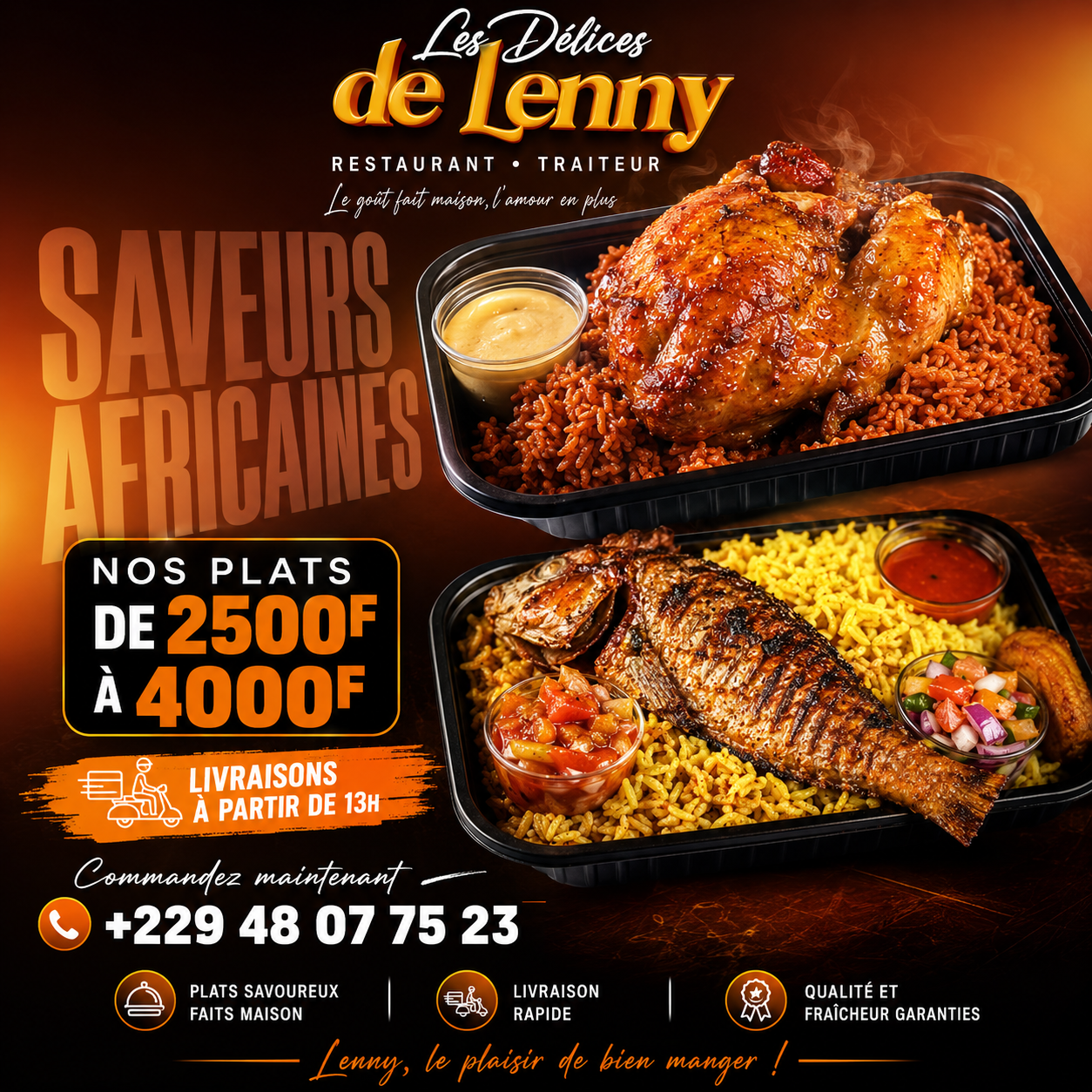 Affiche publicitaire restaurant gastronomique par IA